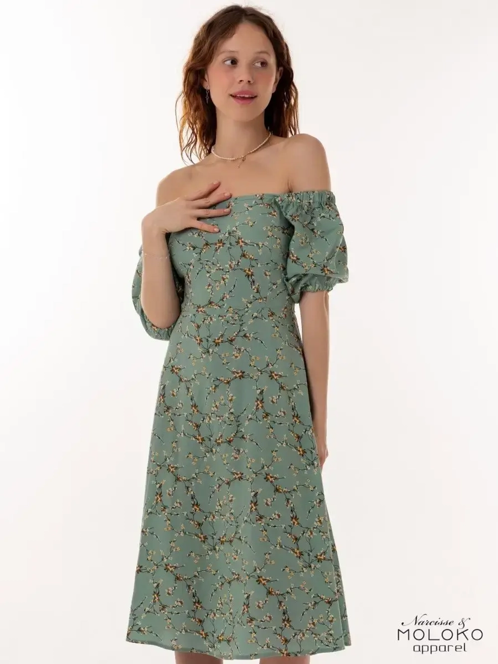 Платье летнее легкое крестьянка в цветочек