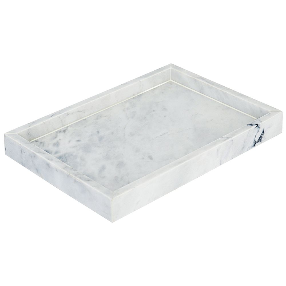Поднос Marm, 28х20 см, белый мрамор