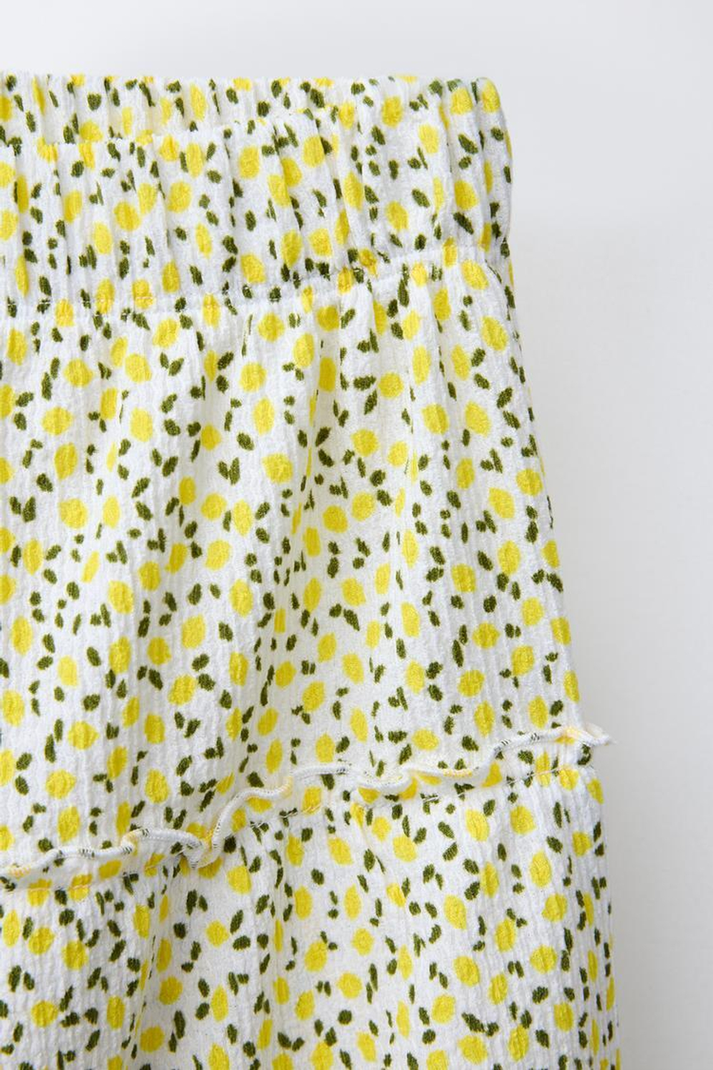 ZARA ЮБКА-ШОРТЫ ИЗ РЕЛЬЕФНОЙ ТКАНИ С ПРИНТОМ, ЖЕЛТЫЙ