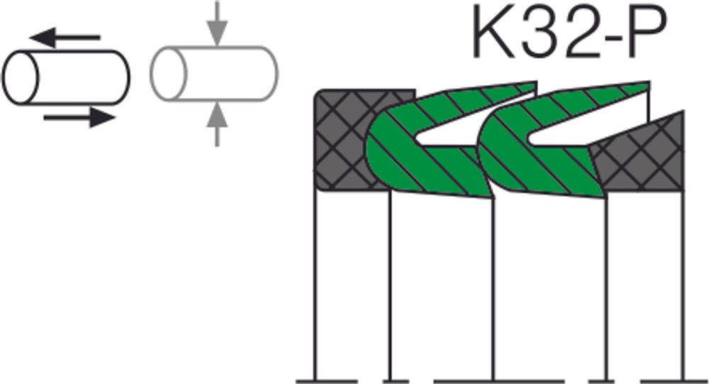 Уплотнение поршня K32-P аналог аксиос Aksios