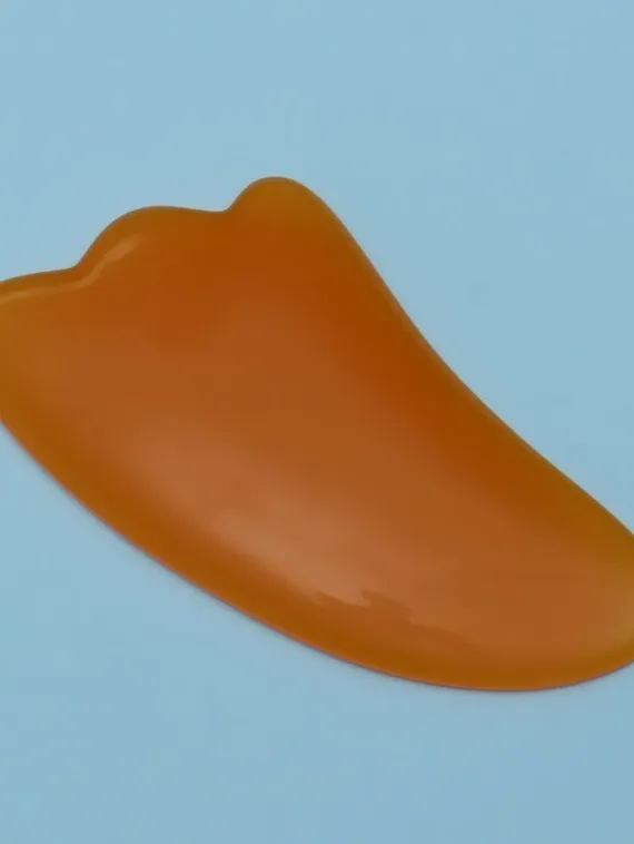 Массажёр гуаша «Лапка», 9,5 × 5,5 см, цвет оранжевый