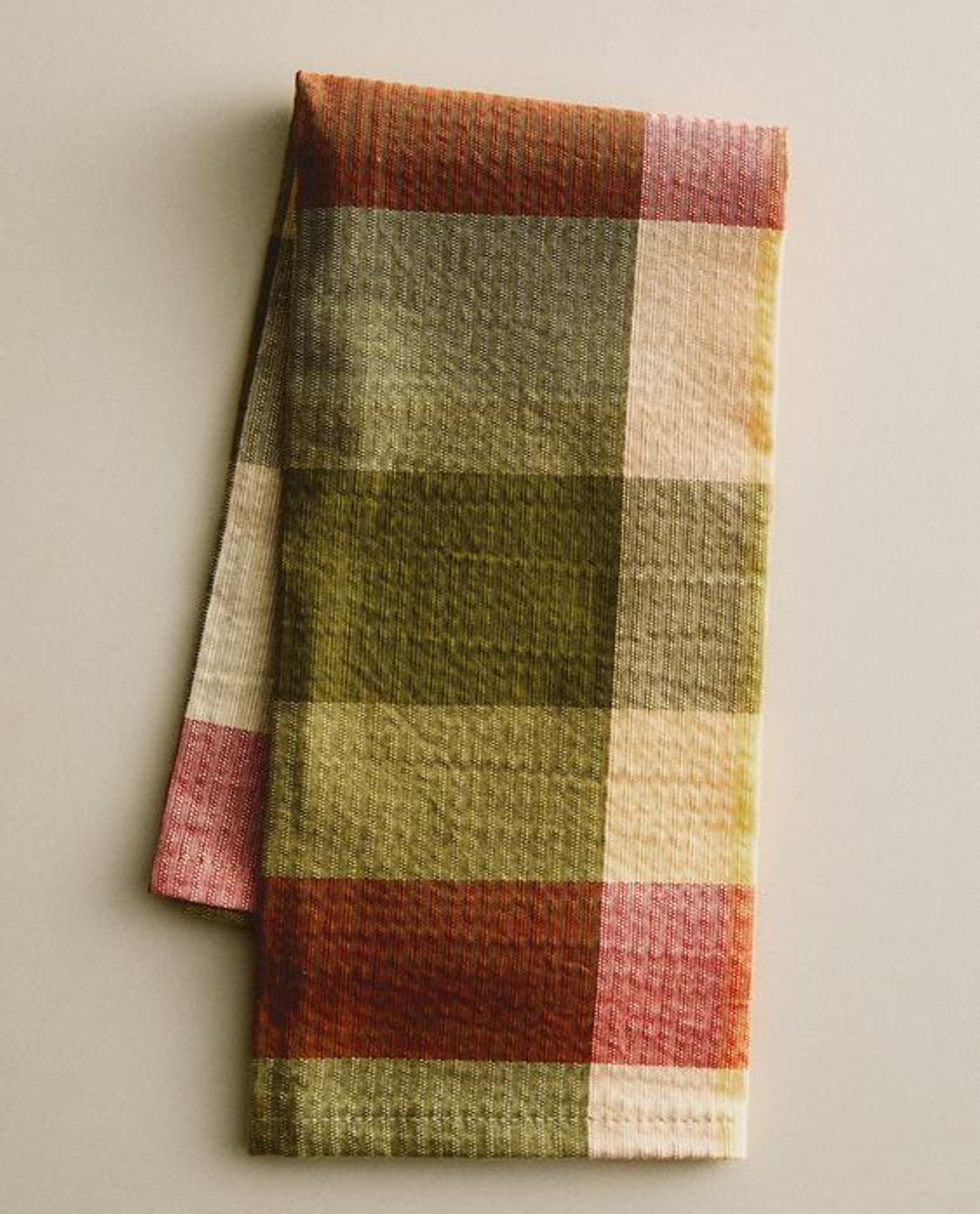 ZARA HOME САЛФЕТКИ В КЛЕТКУ (НАБОР ИЗ 2 ШТ.), ЗЕЛЕНЫЙ