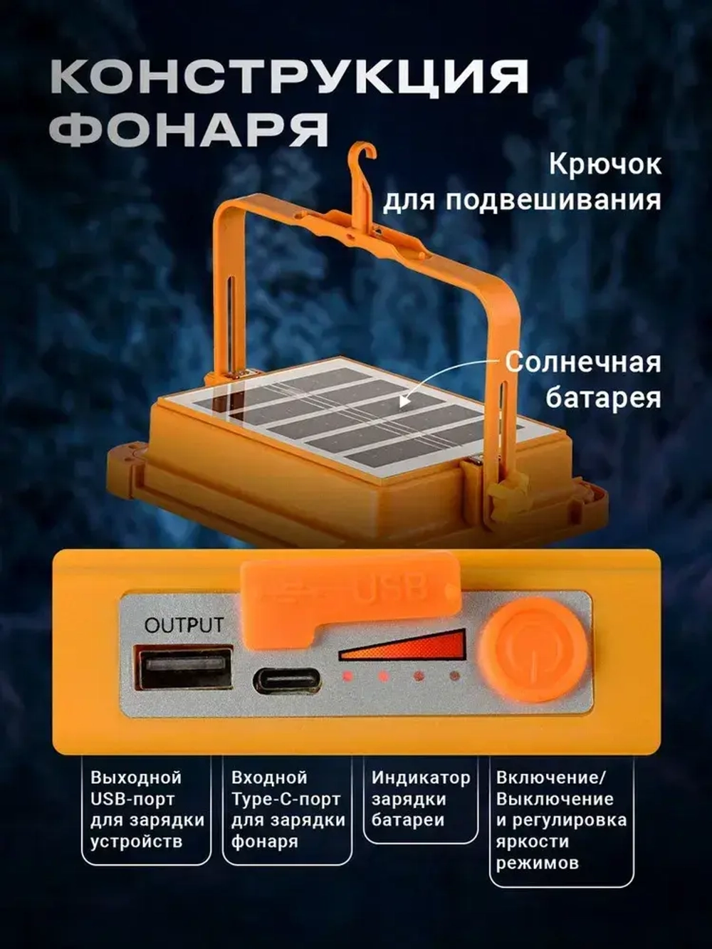 Солнечный фонарь для кемпинга, портативный перезаряжаемый светодиодный уличный прожектор, аккумулятор емкостью 12000 мАч, 5 режимов освещения