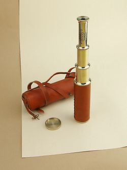 Nautical Подзорная труба в кожаном футляре