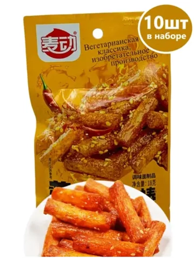 Снеки острые палочки с кунжутом и перцем 18 г * 10 шт