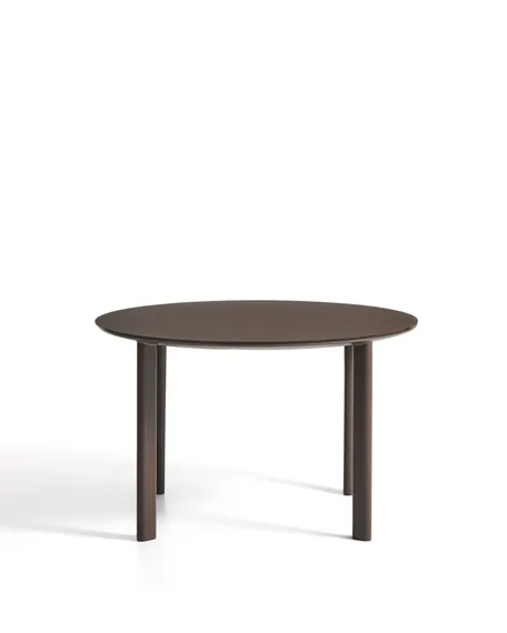 Уличный стол Erice из алюминия и закаленного стекла коричневого цвета, 120 см