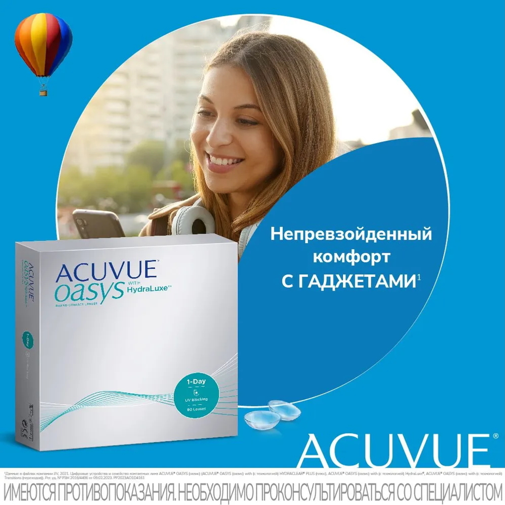 Контактные линзы Acuvue Oasys 1-Day купить в интернет магазине Линзынадом24.рф