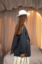 Жакет из шелка/шерсти со множеством деталей