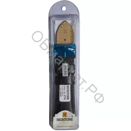 Ремешок для часов Hightone HT-474, 26х22, чёрный с тиснением