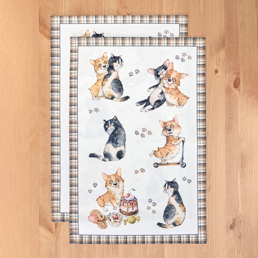 НАБОР ПОЛОТЕНЕЦ ИЗ 2-Х ШТ "ДРУЖБА",40Х60СМ, 100% ХЛОПОК, ТВИЛ