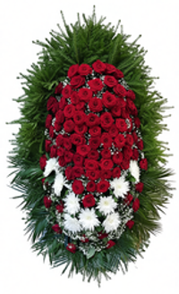 Траурный венок из живых цветов №07 (150 см)