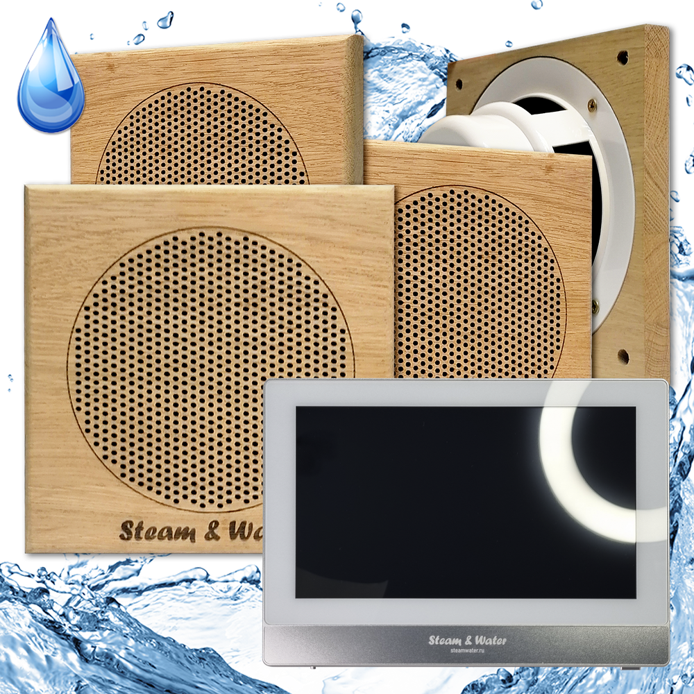 Комплект домашней акустической системы с караоке-усилителем Steam & Water SOUND SAUNA S4