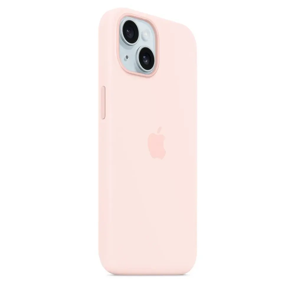 Чехол-накладка Silicone Case with MagSafe для iPhone 15 силиконовый (светло-розовый)