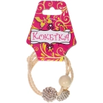 Резинки для волос 2шт «ФАНТЕЭГРО», цветочек, цвет черный, молочный и коричневый, d-5.5см (Кокетка)