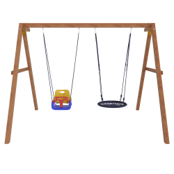 Деревянные качели с качелями гнездо 60 см и качелями со спинкой