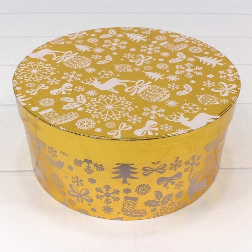 Коробка 25.5 х 11.5 см Набор 3 шт "Новогодняя" (Золотой)