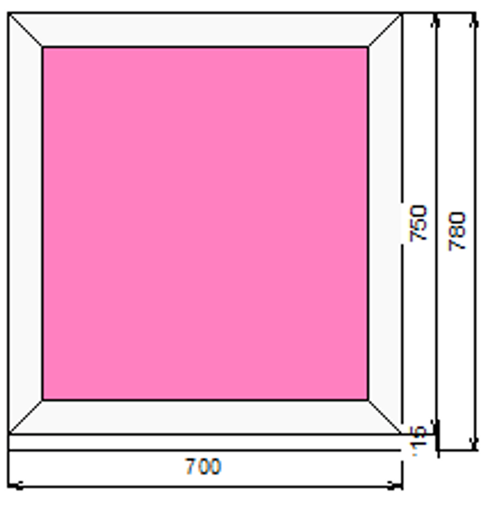 Пластиковое окно 750 х 700 ТермА Эко с глухой створкой