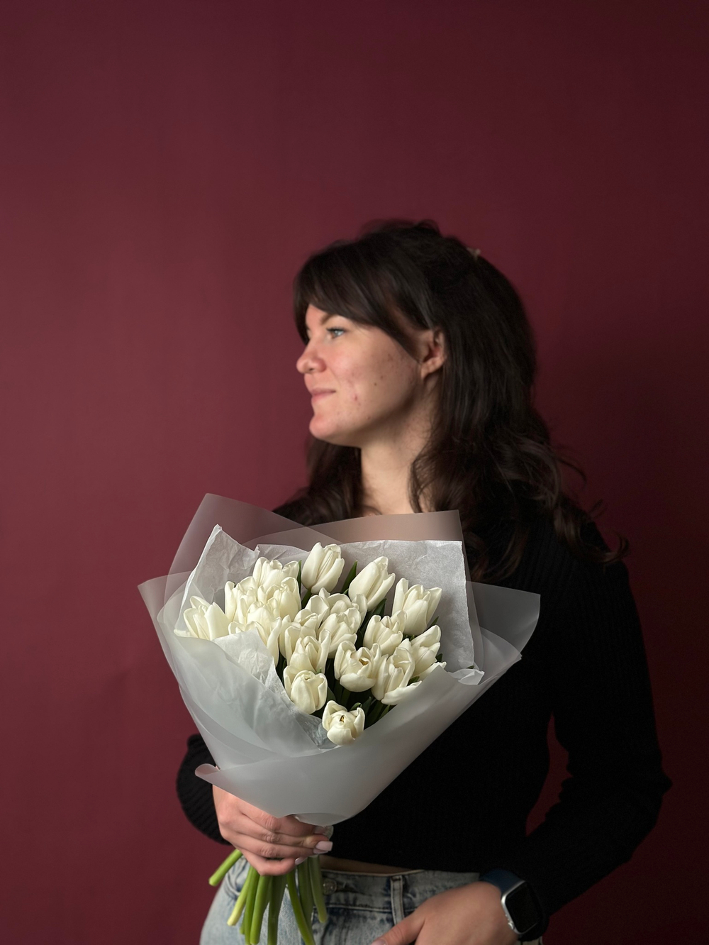 Букет белых тюльпанов "Альбатрос"