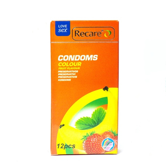 Презервативы ультратонкие разноцветные с фруктовым ароматом Recare 12 штук