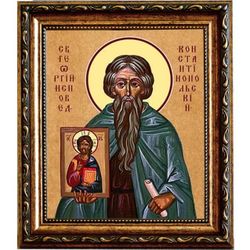 Георгий Константинопольский исповедник. Икона на холсте.