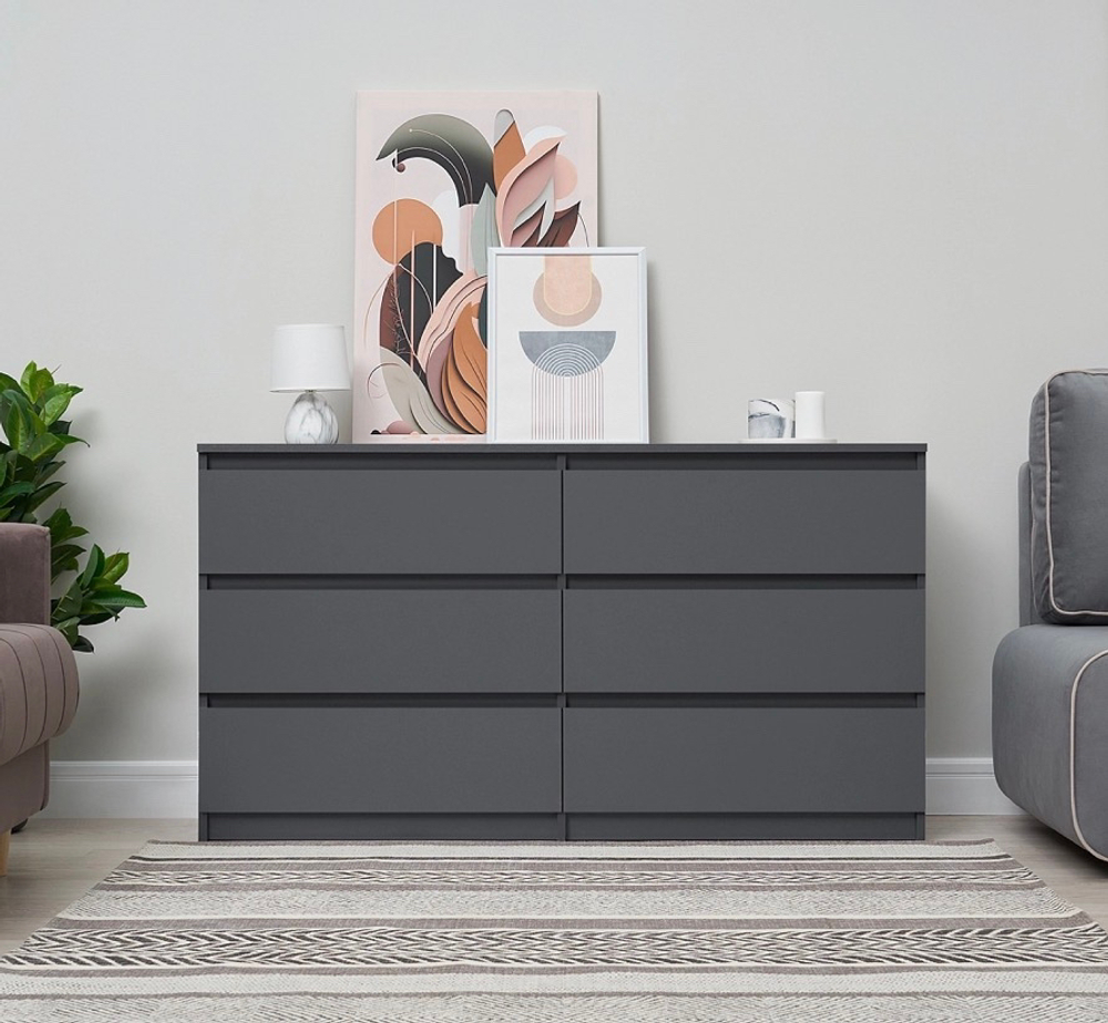 Комод 6 ящиков «Денвер» Графит