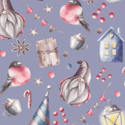 Сканди Рождество главный на синем