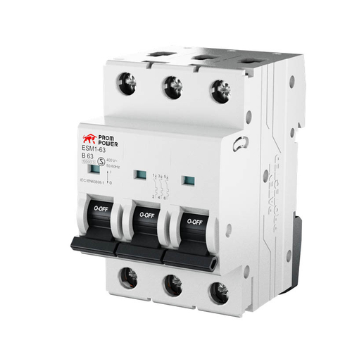 Автоматический выключатель ESM2-63/C10/3 (6kA), 10A, характеристика C, количество полюсов: 3P