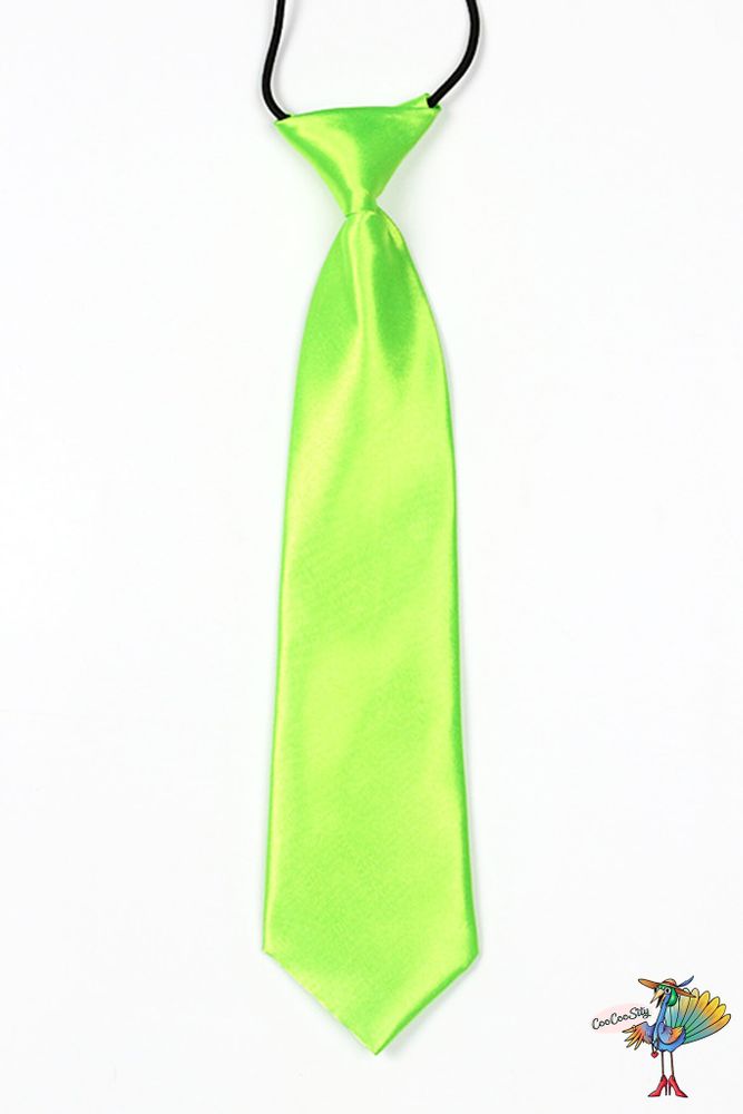 галстук детский Неоново-зеленый, на резинке
