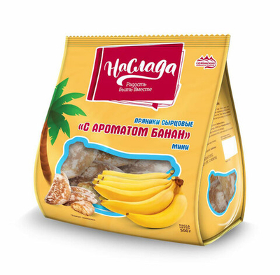 Пряники сырцовые Сажинский Наслада с ароматом Банана 500 г