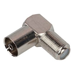 Переходник ЭРА SIMPLE гнездо F-гнездо TV угловой упаковка 1 шт.