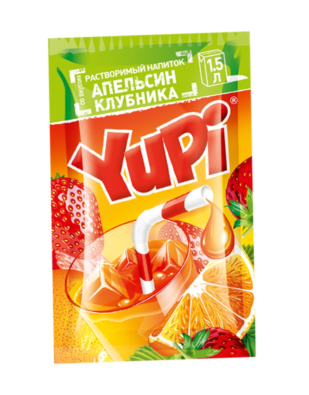 Растворимый напиток ЮПИ Апельсин-клубника 12г*24шт*6 бл