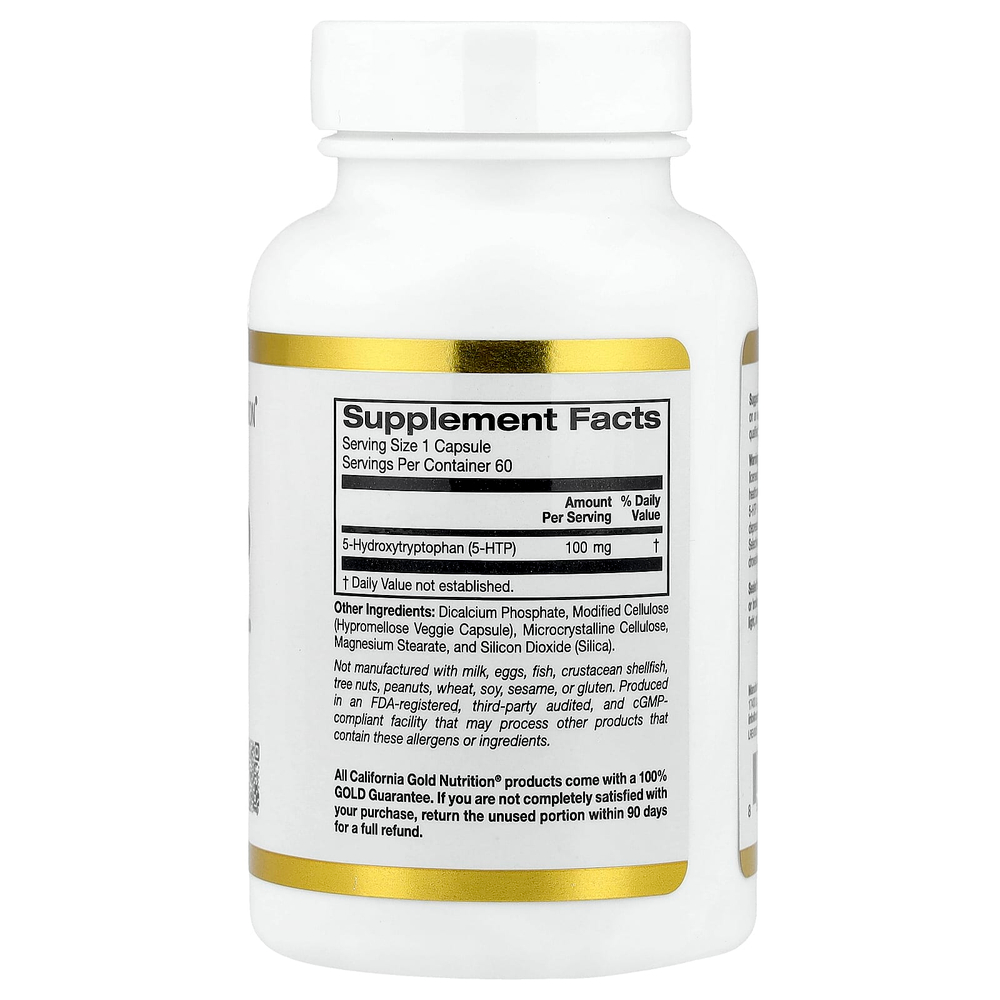California Gold Nutrition, 5-HTP, 100 мг, 60 растительных капсул