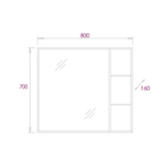 Зеркало-шкаф Onika Тимбер 80.00 Универсальный, Дуб сонома (208091)