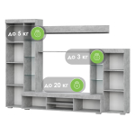 Готовая гостиная Woodville Swede цемент светлый, белый