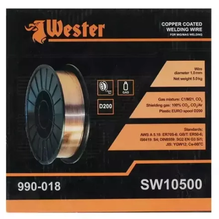 Сварочная проволока омедненная для полуавтоматической сварки  MIG/MAG SW10500 990-018
