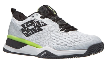 Мужские теннисные кроссовки Lotto Raptor Hyperpulse 100 Speed - all white/all black/sharp green