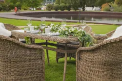 "Эспрессо" обеденная группа плетеная, цвет соломенный