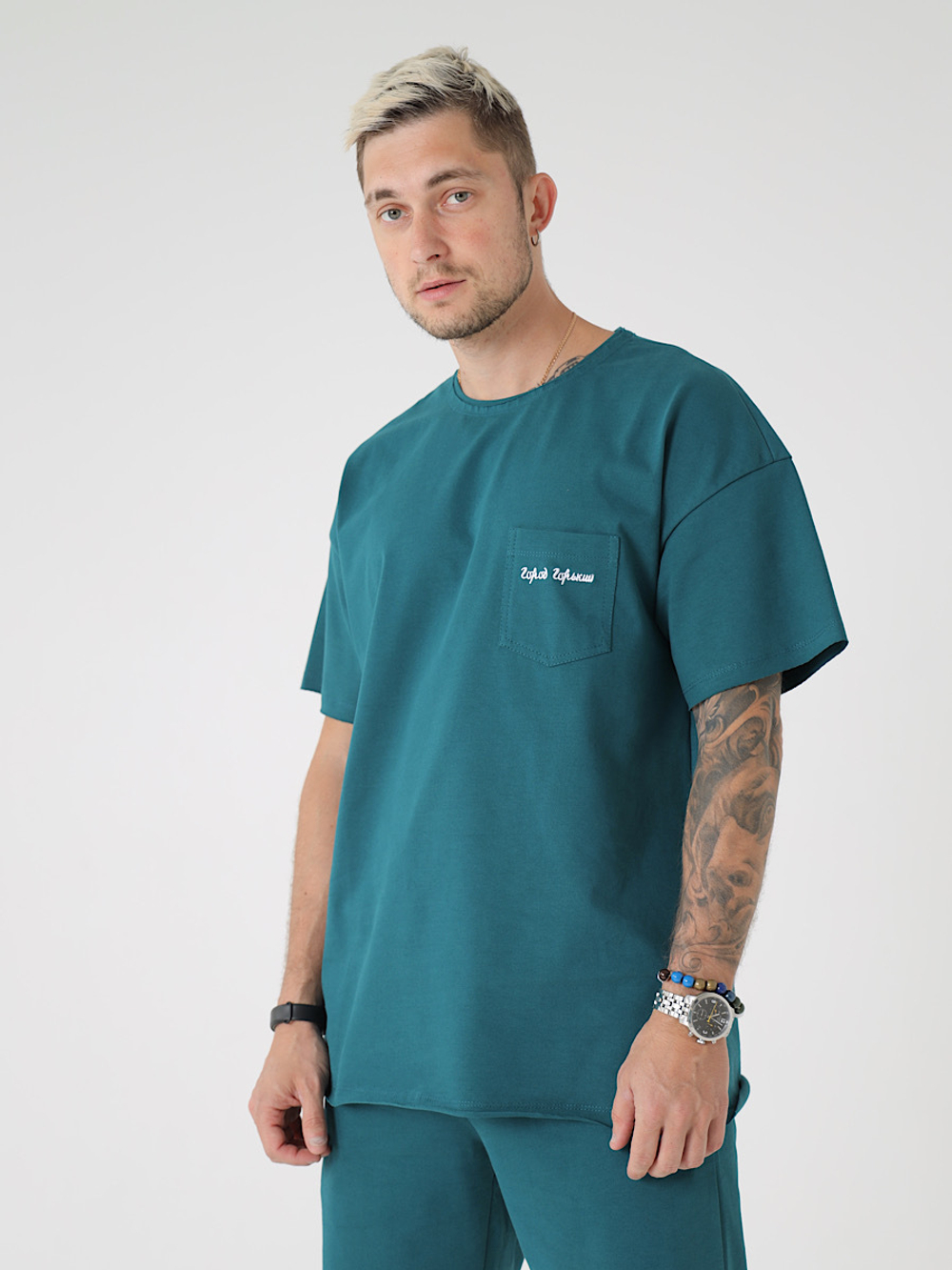 Футболка оверсайз Город Горький морская волна голубая