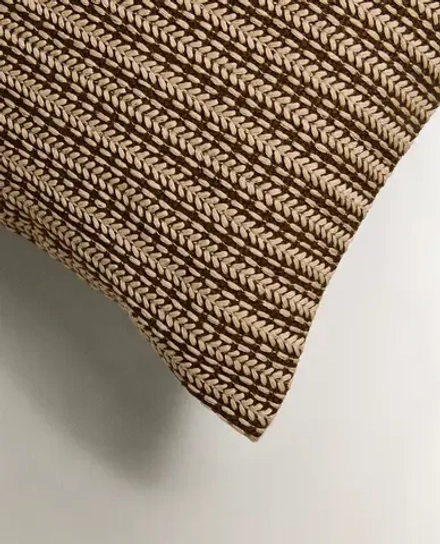ZARA HOME НАВОЛОЧКА ДЛЯ ДЕКОРАТИВНОЙ ПОДУШКИ С УЗОРАМИ, КОРИЧНЕВЫЙ