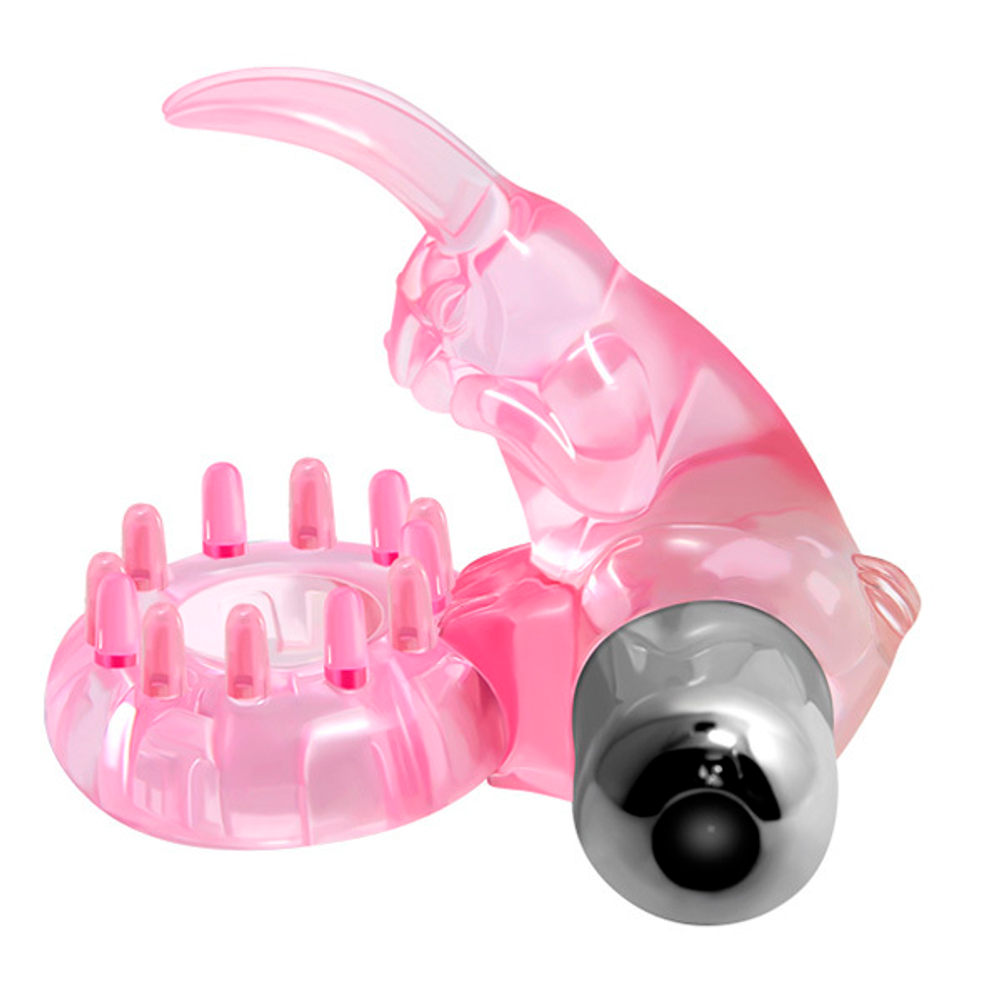 Розовое эрекционное виброкольцо-кролик 3,8см Baile Love Rabbit Ring BI-010132-1