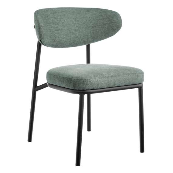 Стул Arvo серо-зеленый шенилл с черными ножками