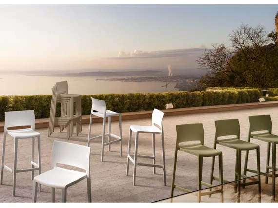 Полубарный стул Bakhita 66 см, белый