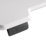 Компьютерный стол Woodville Маркос с механизмом подъема 140х80х75 белая шагрень, черный