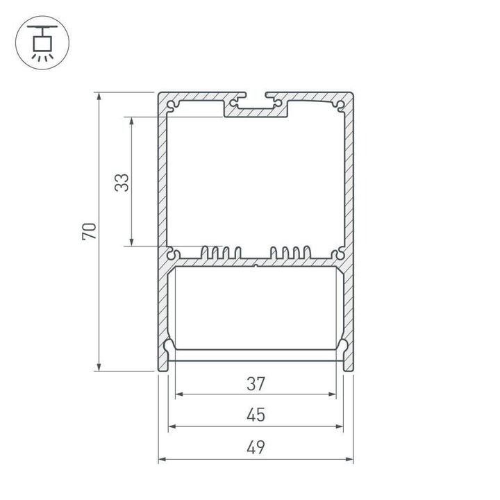 Профиль Arlight SL-LINE-4970-2000 ANOD 019297