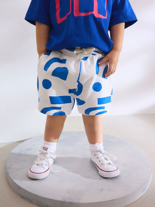 Футболка и шорты в комплекте для мальчика Next AG8-732, Синий, Белый