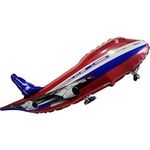 Шар (39"/99 см) Фигура, Самолет, Красный 1 шт.