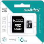 16 Gb microSD Smartbuy Class 10 с адаптером