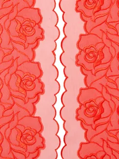 05-153 Вышивка на неэл. сетке двухслойная 18 см, Розы, красный (левая)