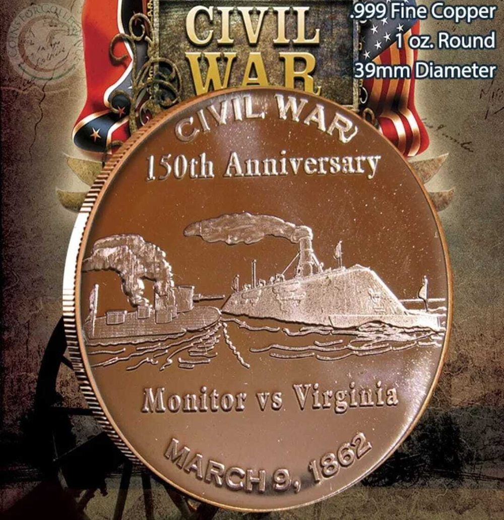 США 1 унция Гражданская война - Monitor vs Virginia