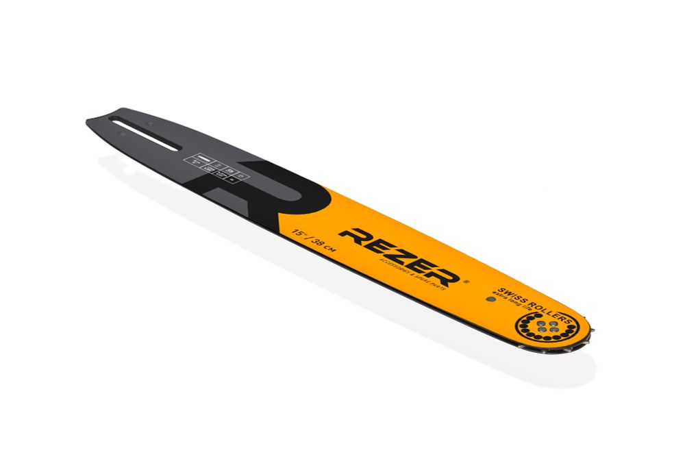 Длина шины, см: 38 (15”) Ширина паза, мм: 1,5 (0,058”) Шаг цепи, мм: 8,25 (0,325”)